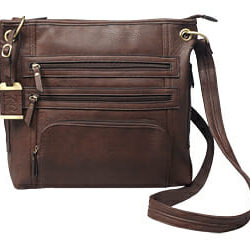 Bulldog Large Cross Body Purse Brn