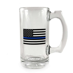 Libbey Deco Glass Mug - Thin Blue Line Flag