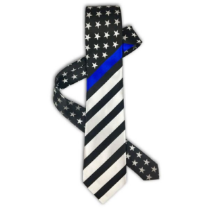 Thin Blue Line American Flag Tie
