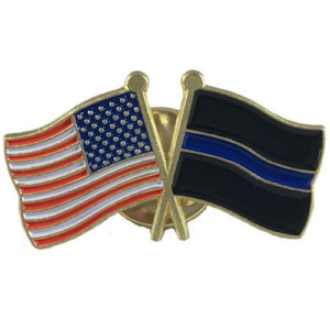 Thin Blue Line (Black Background) and American Pin