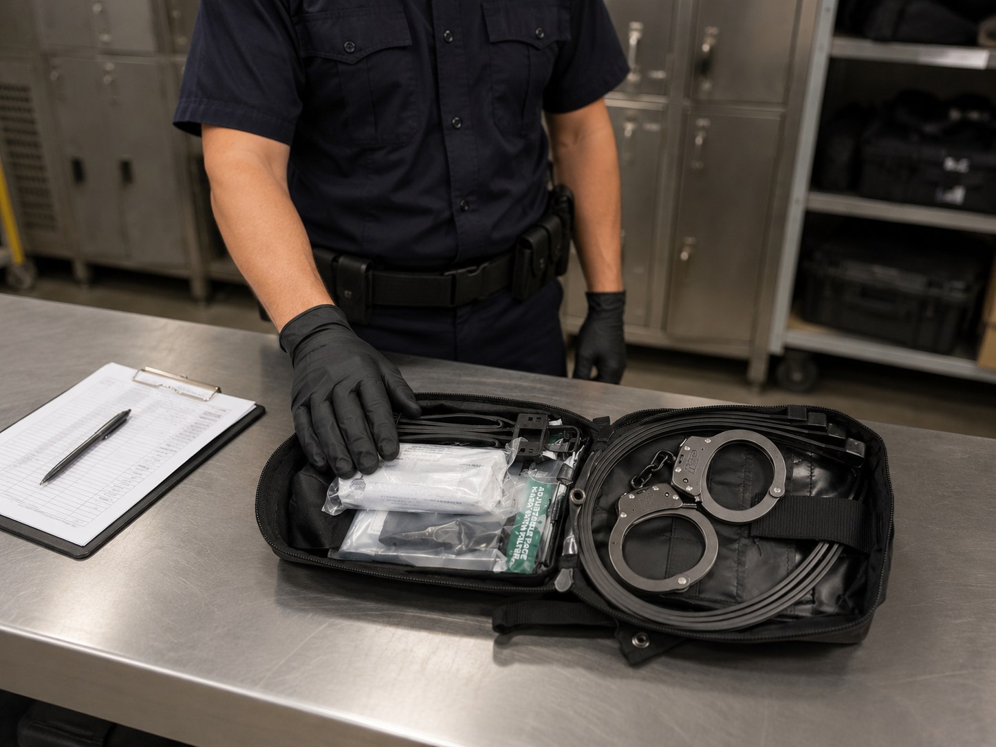 Checking the R3 Kit at shift change - staged, stocked, back in the trunk