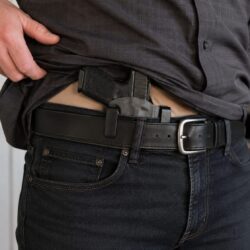 IncogX IWB holster concealed inside the waistband under a casual shirt