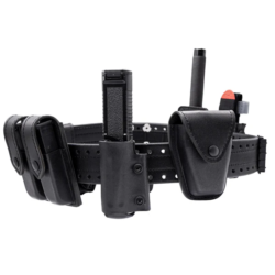 Pouches hard-mounted to a Safariland HOLLE duty belt