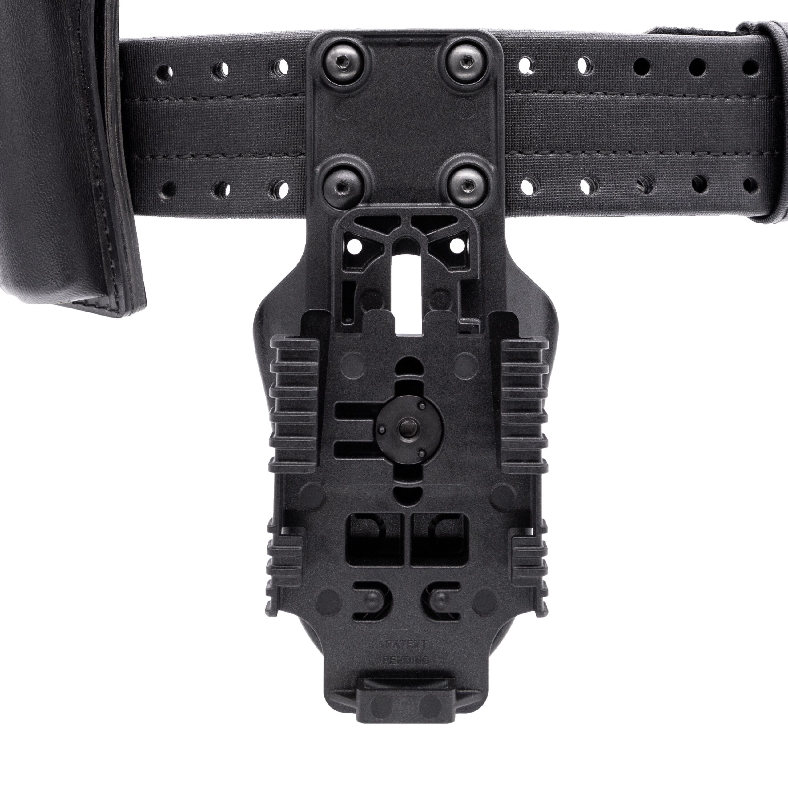 Safariland QUBL2 belt loop mounted on a HOLLE belt
