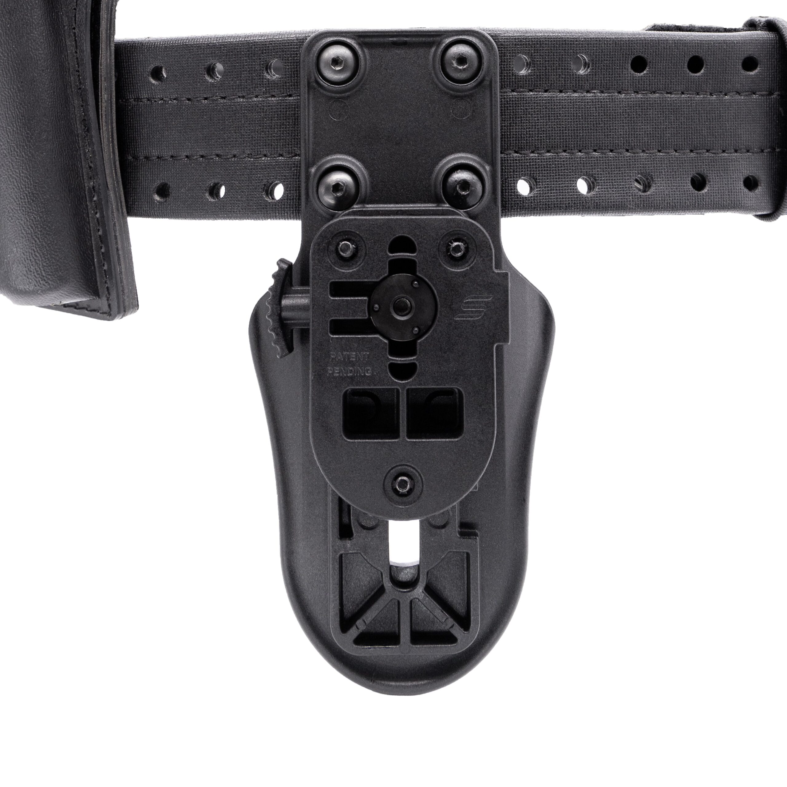 Safariland VUBL2 belt loop mounted on a HOLLE belt